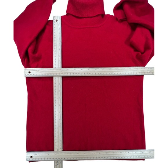 Valerie Stevens Cashmere Sweater P Medium Red Turtleneck 2-Ply 100% Cashmere - Picture 3 of 9